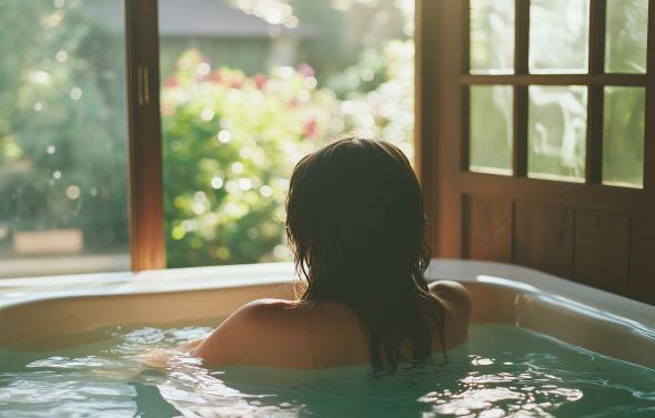 Lady in a hottub, showing that beyond basic amenities, unique features like smart TVs, hot tubs, baby gear or bicycles can set your vacation rental apart.