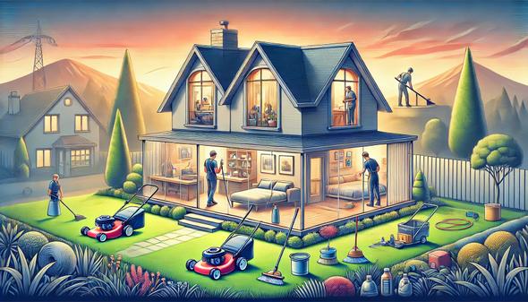 An Airbnb property undergoing thorough cleaning and maintenance, emphasizing the importance of regular upkeep to keep your Airbnb property in top condition for guests.